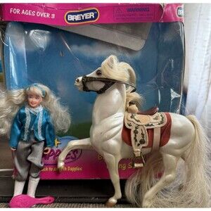 Vintage Breyer Blaze & Honey Horse Riding Set #96054 Doll Saddle Brush w/ Box”